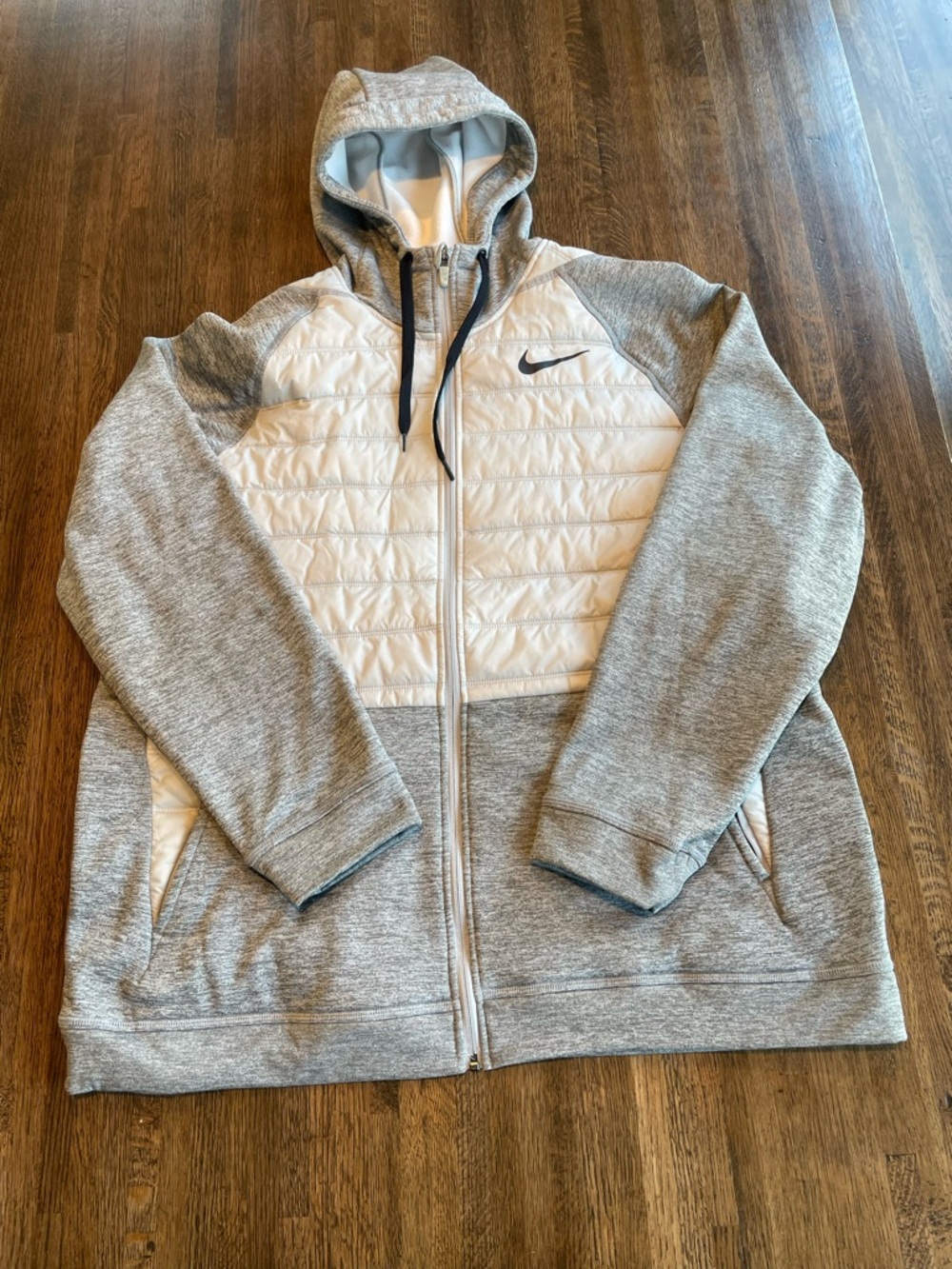 Nike Gray Thermal Full Zip Training Hoodie Jacket Coat - XL